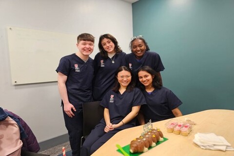 Medicine students at post clinical skills teaching